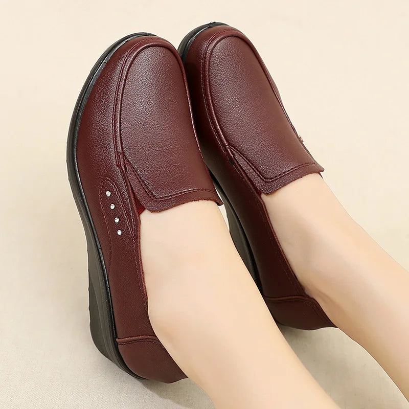 GKTINOO Sapatos Femininos Wedges Confortáveis Couro Premium