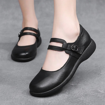 Delfita - Chaussure en cuir véritable ultra confortable