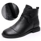 Botas de Couro Genuíno Femininas Confortáveis Zíper Lateral