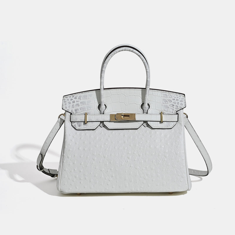 Jane Ostrich 30 – Bolsa em Couro com Textura Avestruz
