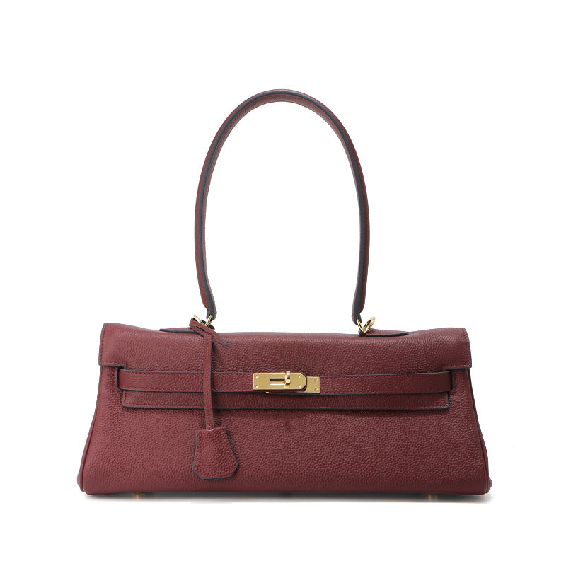 Grace Shoulder 35 – Bolsa Estruturada em Couro Genuíno Pebbled