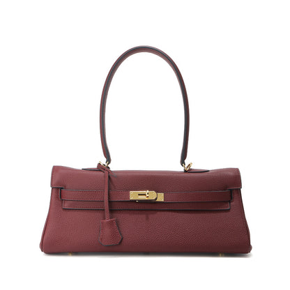 Grace Shoulder 35 – Bolsa Estruturada em Couro Genuíno Pebbled