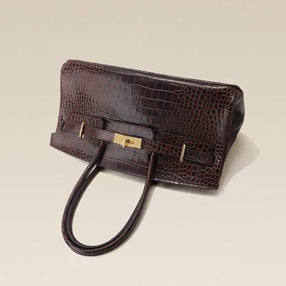 Jane Croco Maxi – Bolsa 40 cm em Couro Genuíno