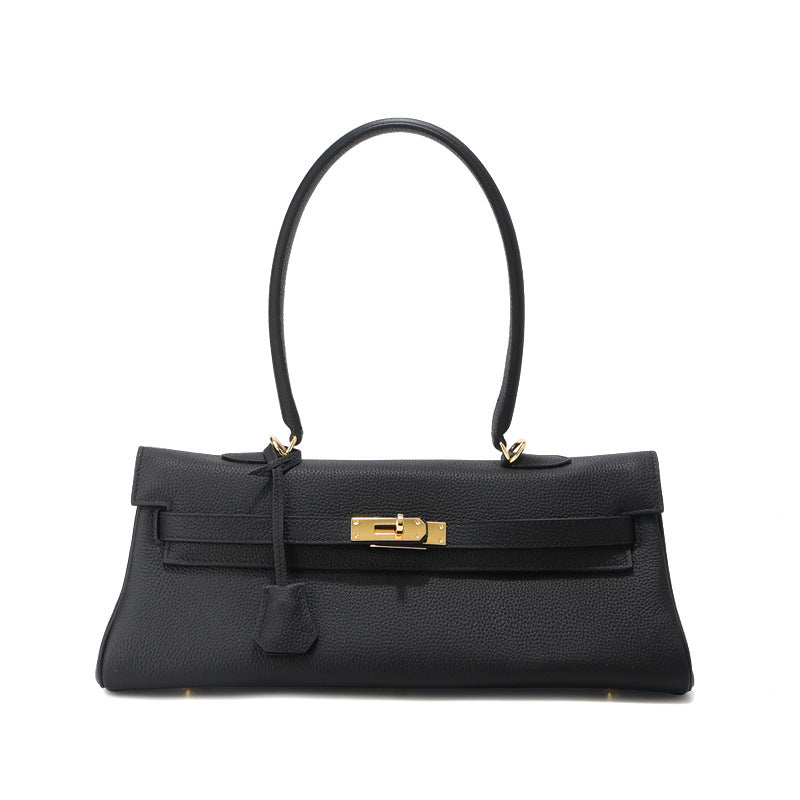 Grace Shoulder 35 – Bolsa Estruturada em Couro Genuíno Pebbled