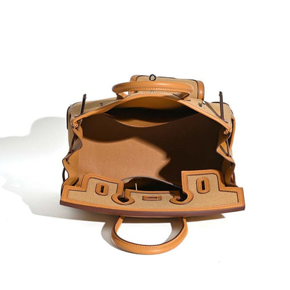 Jane Explorer 30 – Togo Leather and Premium Canvas Bag