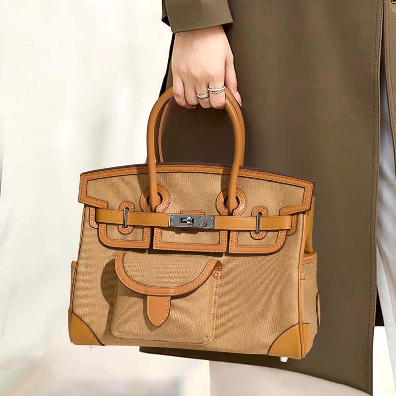 Jane Explorer 30 – Togo Leather and Premium Canvas Bag