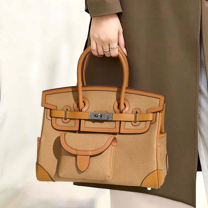 Jane Explorer 30 – Togo Leather and Premium Canvas Bag
