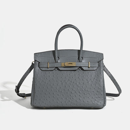 Jane Ostrich 30 – Bolsa em Couro com Textura Avestruz