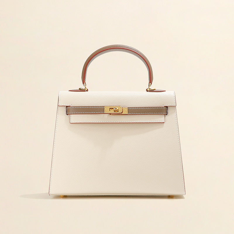 Grace Duo  – Bolsa Estruturada em Couro Genuíno Pebbled ( 22 CM e 25 CM )