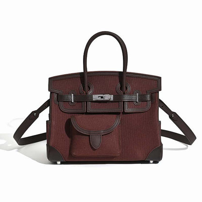 Jane Explorer 30 – Togo Leather and Premium Canvas Bag