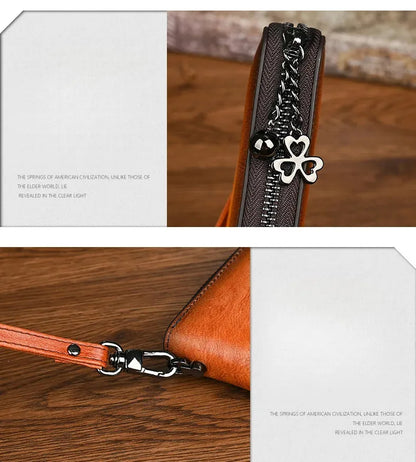 Portefeuille Aurora Vintage – Fabriqué en cuir véritable fait main 