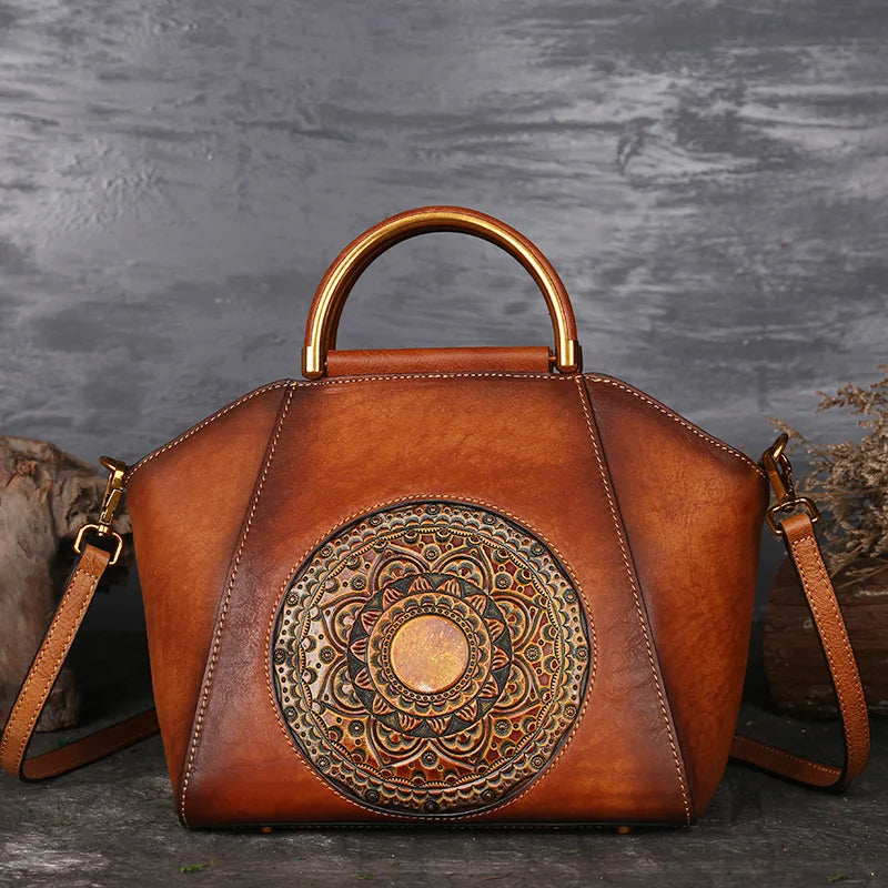 Mala Shell Íris Vintage – Em Couro Curtido Vegetal Premium
