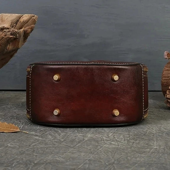 Sac rond vintage Colette – Fabriqué en cuir véritable de première qualité