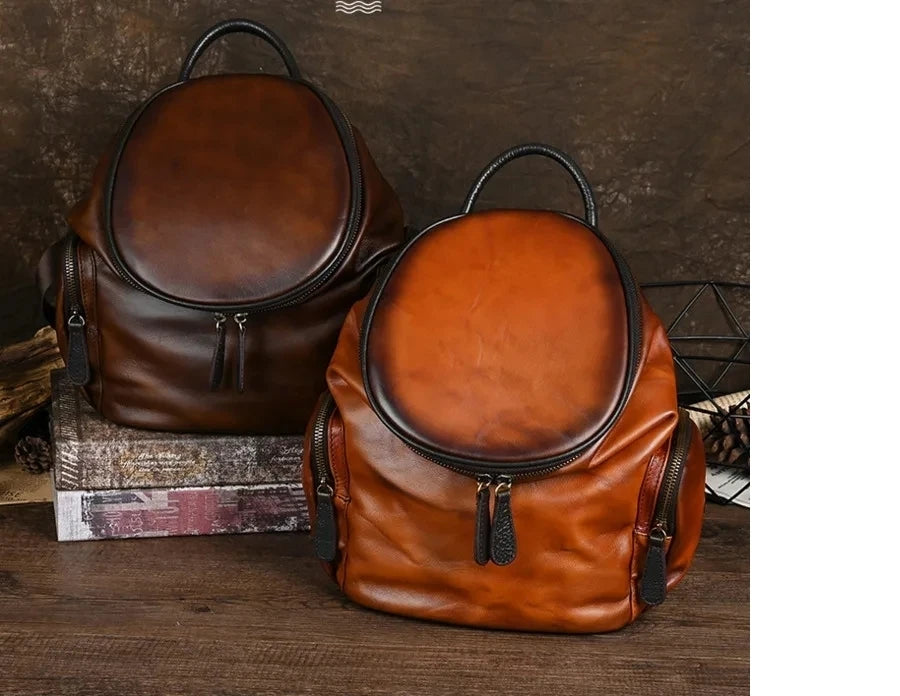 Sac à dos Clara Vintage – Fabriqué en cuir véritable de première qualité