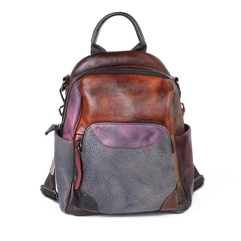 Diana Vintage Patchwork Backpack – In Premium Genuine Leather
