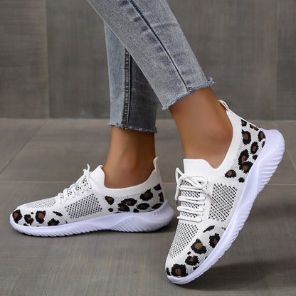 Chaussures de tennis semi-orthopédiques pour femmes à motif léopard