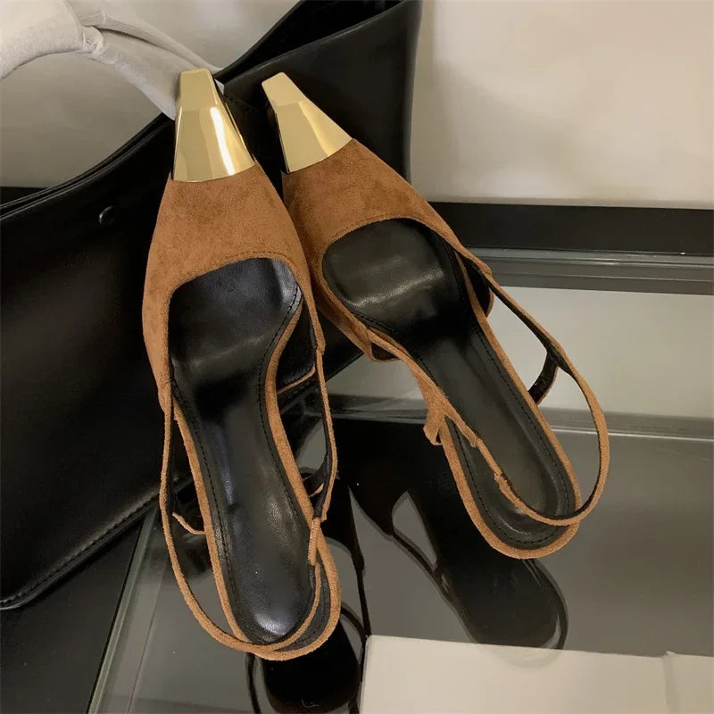 Isabella Luxe – Sapatos Slingback de Salto Alto