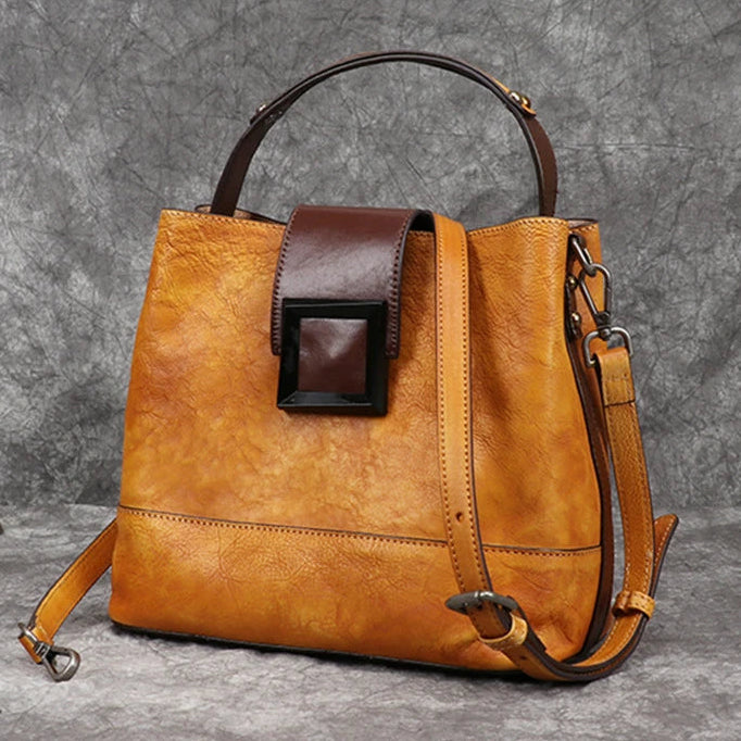 Sac seau Helena Vintage – Fabriqué en cuir véritable de première qualité