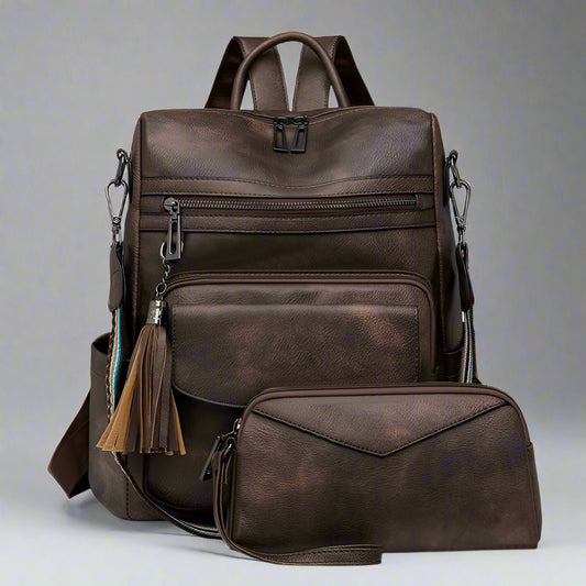Mochila "Duo Fringe" – Estilo & Versatilidade para Viagem e Dia a Dia