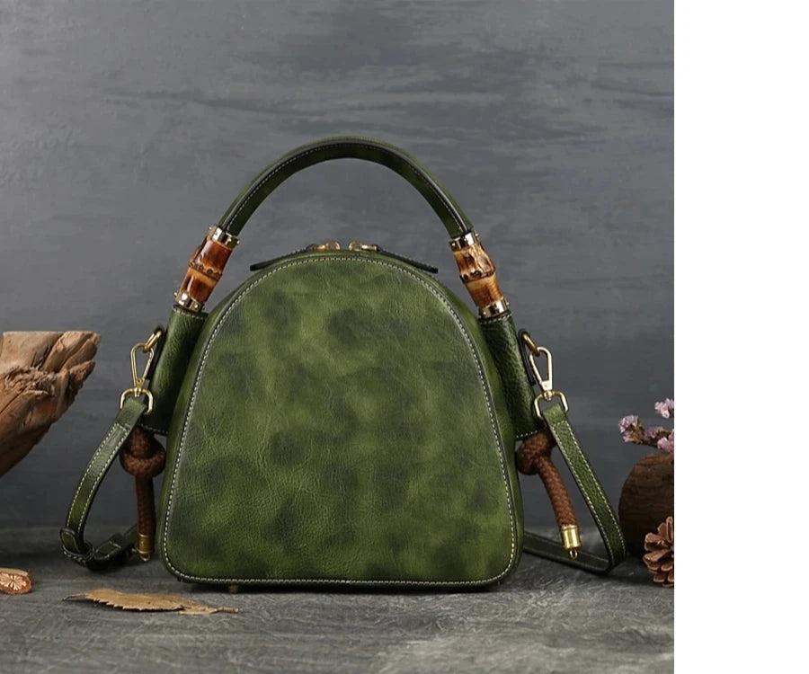 Mei Vintage Oriental Shell Bag - In Premium Genuine Leather