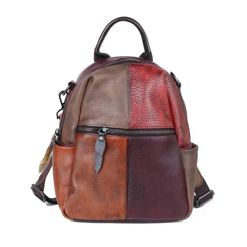 Diana Vintage Patchwork Backpack – In Premium Genuine Leather