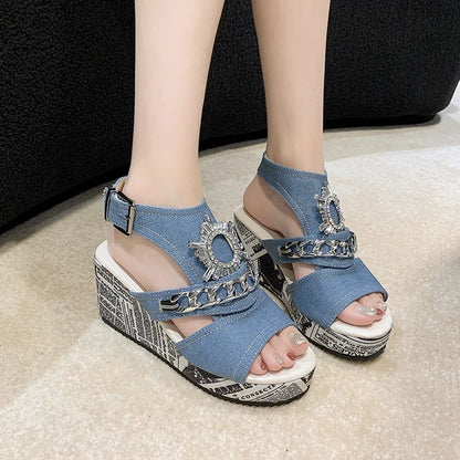 Sophie Jeans Sandals - Fresh and comfortable