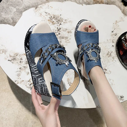 Sophie Jeans Sandals - Fresh and comfortable