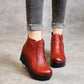 GKTINOO Botas Ankle Wedge Femininas Pele Genuína Forro Macio