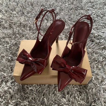 Valentina Bow - Sapatos de Salto Alto com Laço Elegante