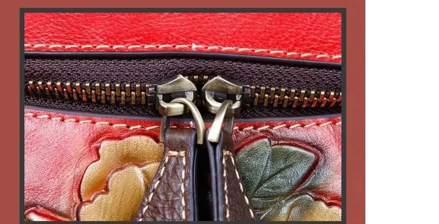 Matilde Vintage Floral Backpack - In Premium Genuine Leather