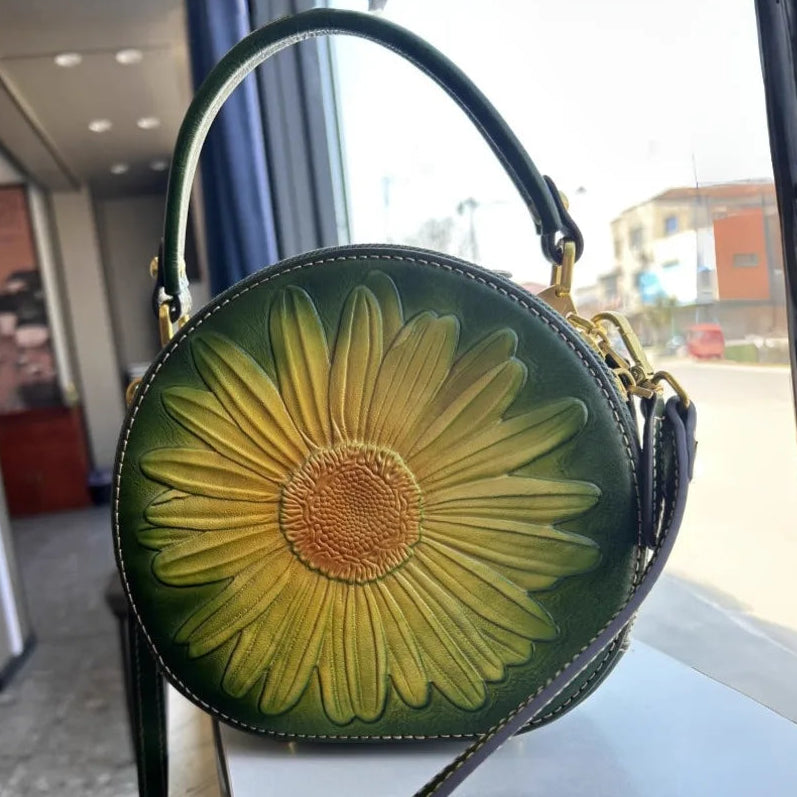 Sac Luna Floral Vintage – Fabriqué en cuir véritable de qualité supérieure 
