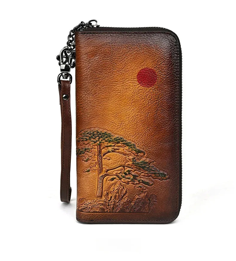 Portefeuille Aurora Vintage – Fabriqué en cuir véritable fait main 