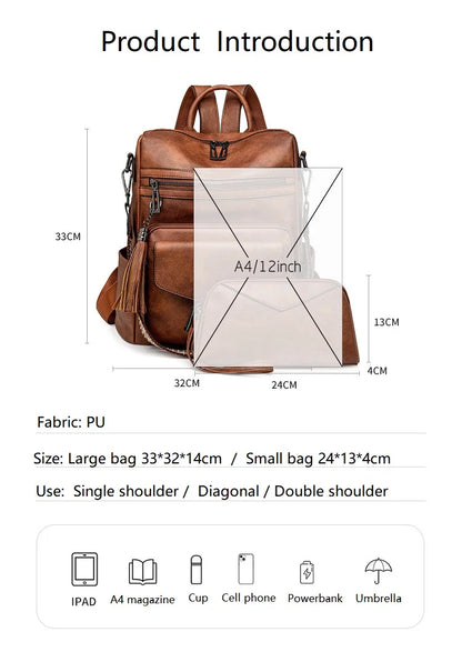 Mochila "Duo Fringe" – Estilo & Versatilidade para Viagem e Dia a Dia