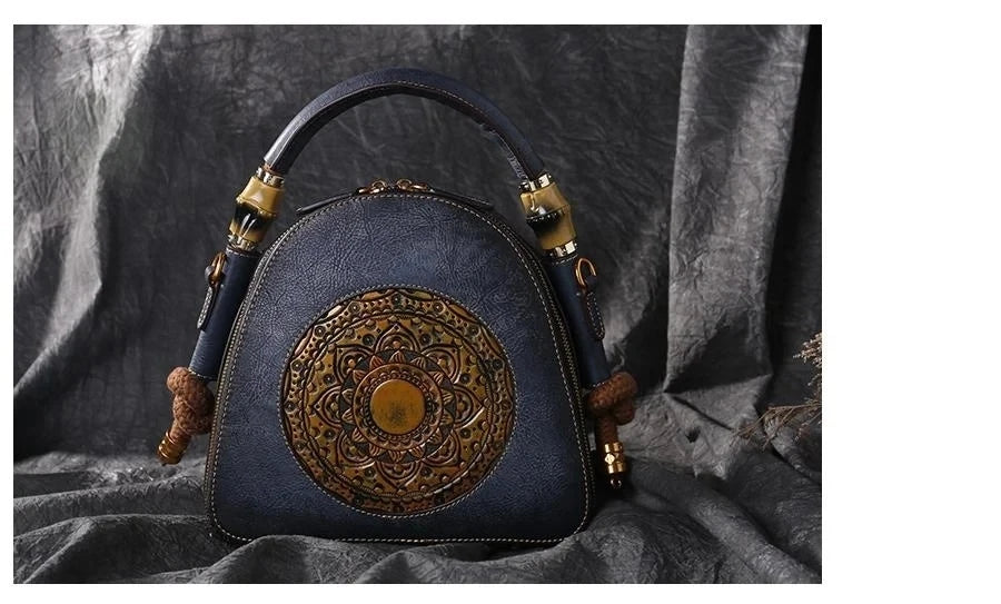 Mei Vintage Oriental Shell Bag - In Premium Genuine Leather
