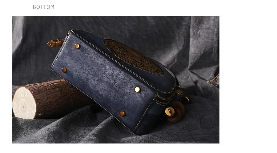 Mei Vintage Oriental Shell Bag - In Premium Genuine Leather