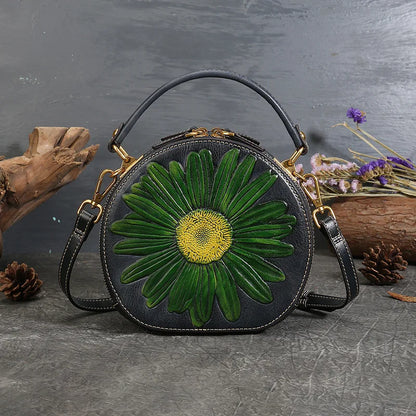 Sac Luna Floral Vintage – Fabriqué en cuir véritable de qualité supérieure 
