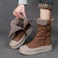 Botas Femininas Inverno Couro Genuíno Lã Plataforma