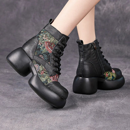 Women's Genuine Leather High Platform Boots