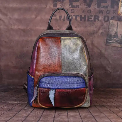 Diana Vintage Patchwork Backpack – In Premium Genuine Leather