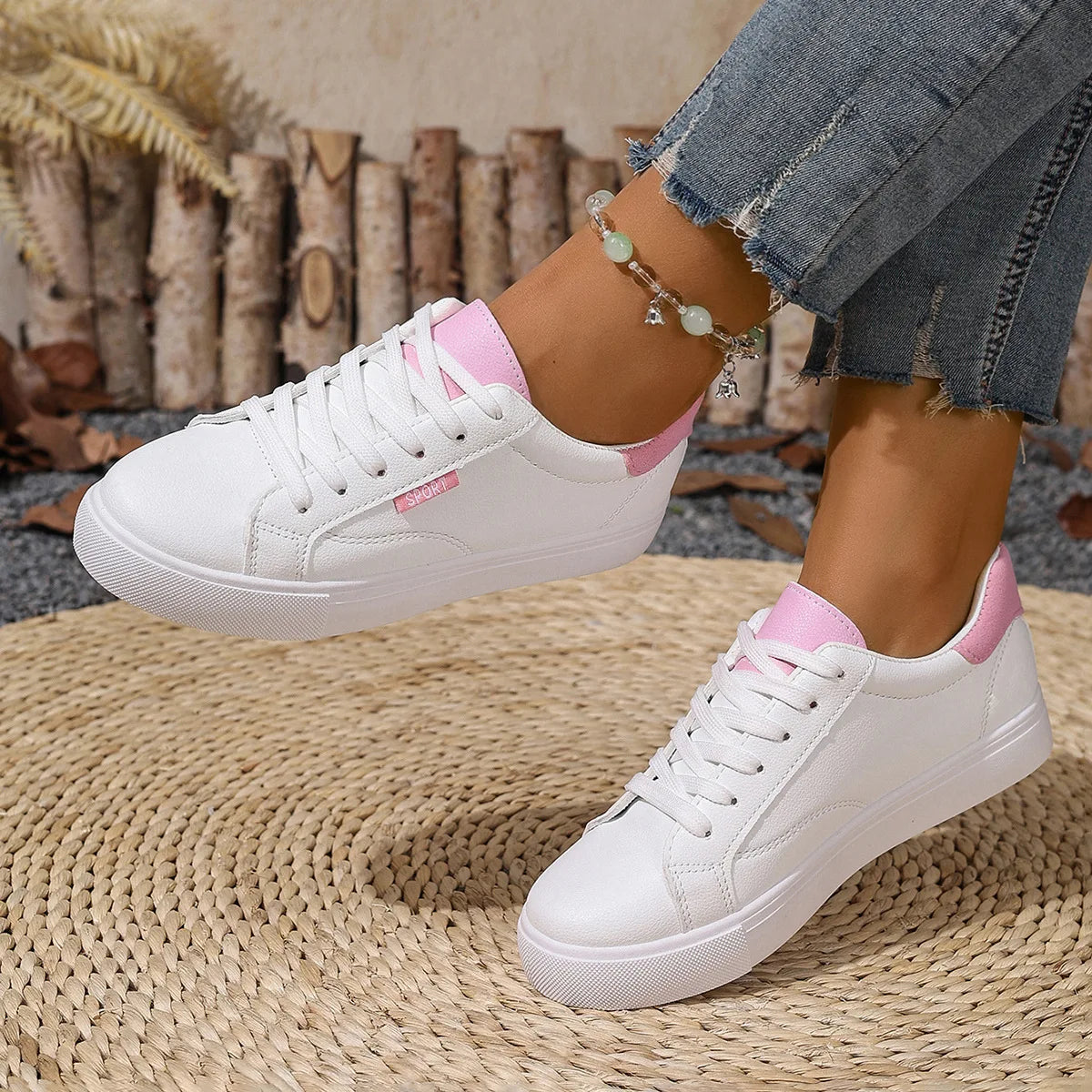 Aurora Blanc – Ténis Casuais em Pele Vegan