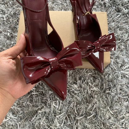 Valentina Bow - Sapatos de Salto Alto com Laço Elegante