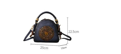Mei Vintage Oriental Shell Bag - In Premium Genuine Leather