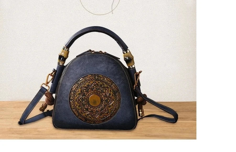Mei Vintage Oriental Shell Bag - In Premium Genuine Leather