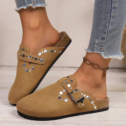 Madalena Comfort - Mules em Camurça Elegante