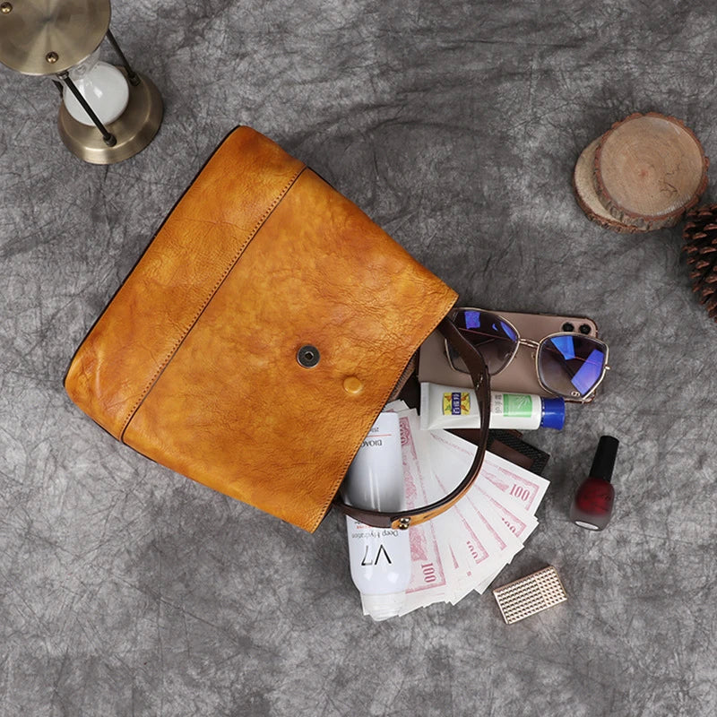 Sac seau Helena Vintage – Fabriqué en cuir véritable de première qualité