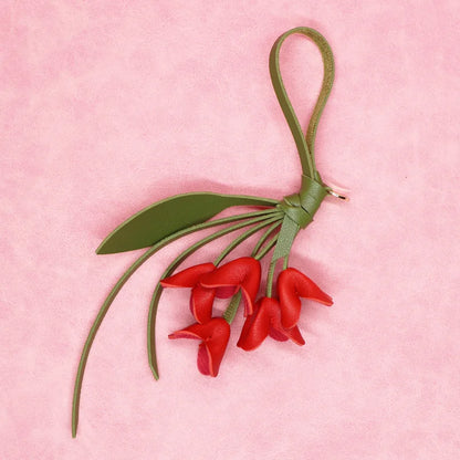 Fleur Élise – Porta-Chaves Floral em Pele para Carteiras ou Malas