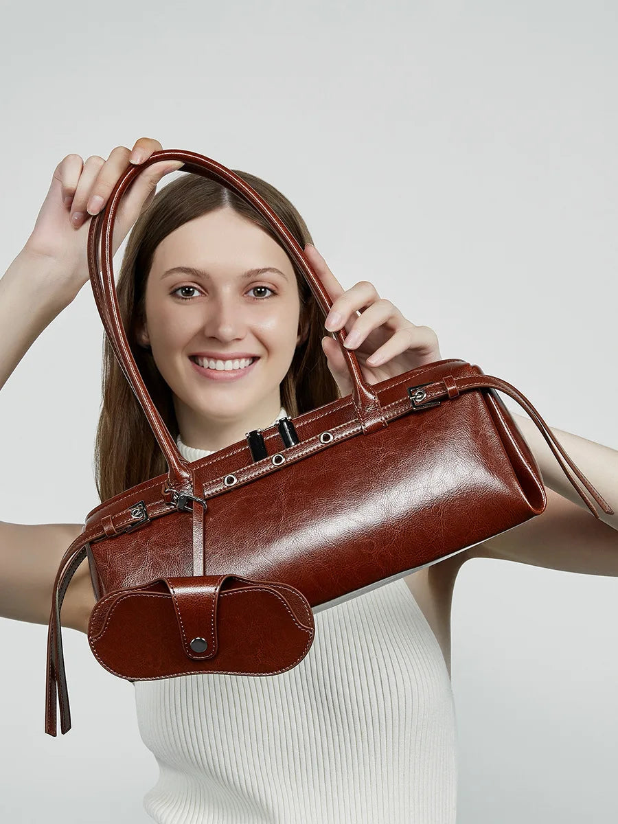 Sac Catarina Vintage en cuir véritable