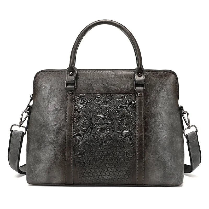 Mala Executiva Helena Vintage – Em Couro Natural Premium