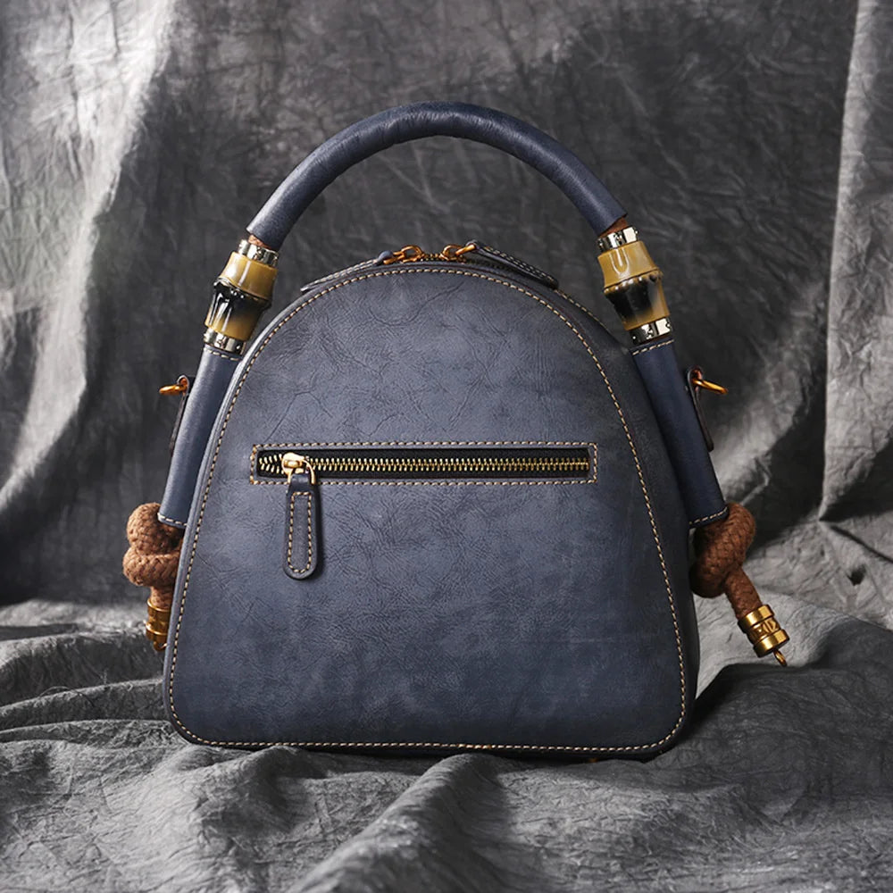 Mei Vintage Oriental Shell Bag - In Premium Genuine Leather