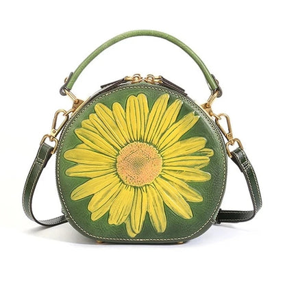 Sac Luna Floral Vintage – Fabriqué en cuir véritable de qualité supérieure 